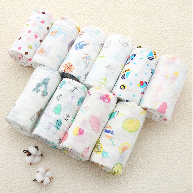 Khăn Tắm Xô MUSLIN Cho Bé 110X110 cm  Kích Thước Lớn Siêu Thấm BÔNG BI KIDS STORE