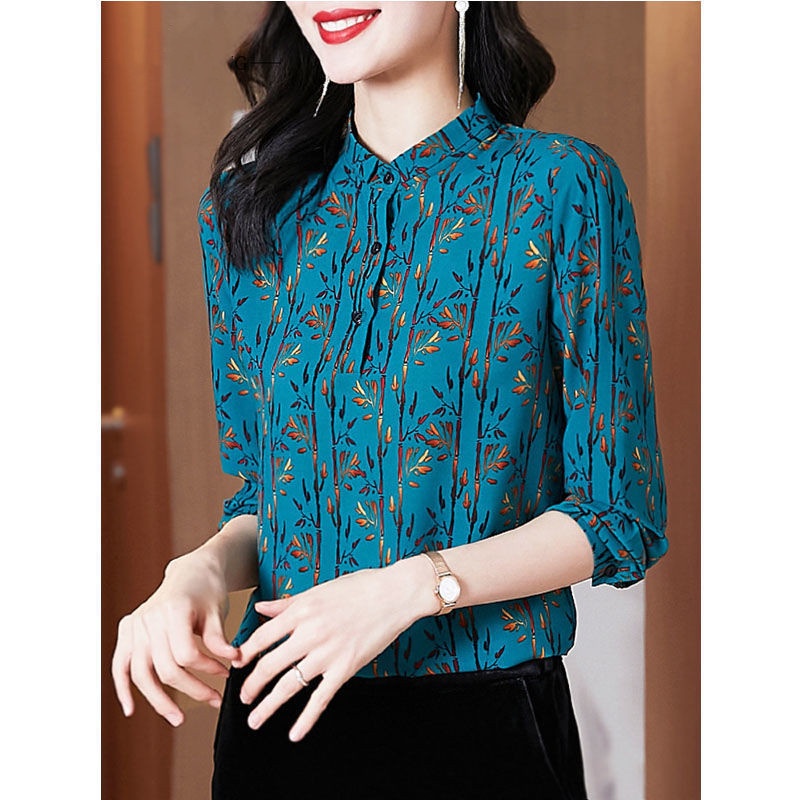 Áo Sơ Mi chiffon Họa Tiết Hoa Thời Trang Cho Nữ