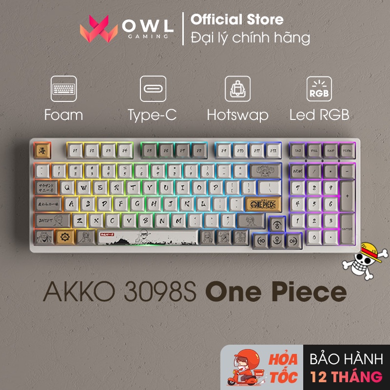 Bàn phím cơ AKKO 3098S One Piece (Hotswap / RGB / Foam tiêu âm / AKKO CS Jelly sw)