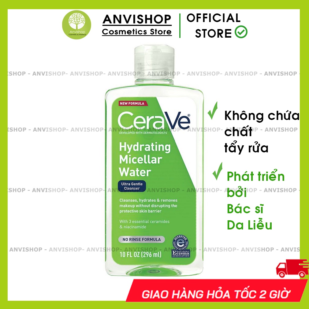 Nước tẩy trang Cerave Hydrating Micellar Water Tẩy trang mặt và mắt
