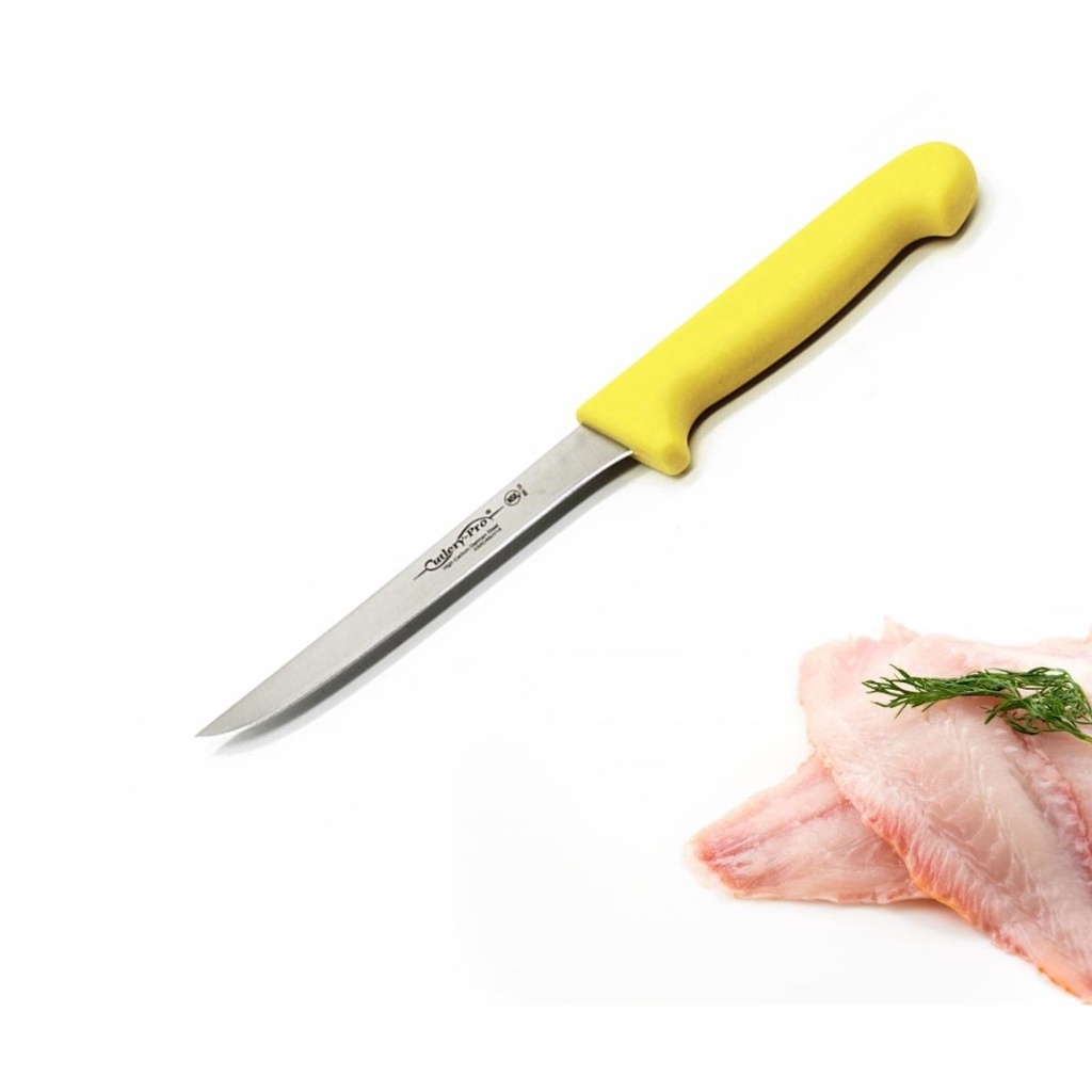 Dao Lóc Xương Cutlery-Pro Lưỡi Thẳng Cán Vàng 152Mm