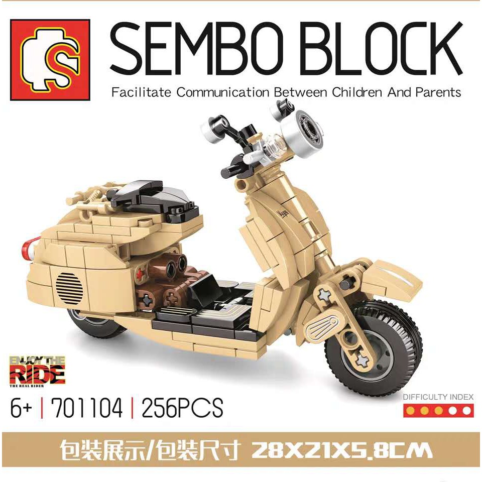 [Mã LIFE0503TOYS1 giảm 10% đơn 150k] Đồ chơi lắp ráp Technic Sembo moc Motorcycle Xe Mô Tô Yamaha Vespace Scramber