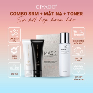 Combo Sạch Sâu Cấp Ẩm Sữa Rửa Mặt Ngày Đêm + Toner Ciyaoo+ Mặt Nạ