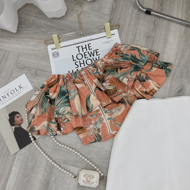 SET ÁO HOA TẦNG + CHÂN VÁY TRẮNG