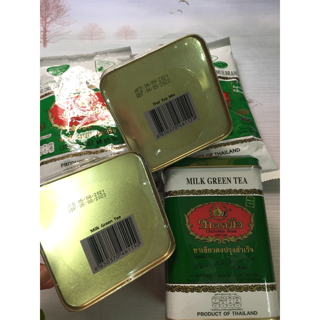 Trà thái xanh trà thái đỏ hộp thiếc, gói trà thái xanh Thái Lan