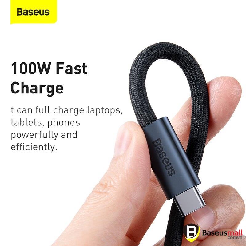 Cáp sạc siêu nhanh, dây sạc siêu nhanh Baseus Flash Series USB4.0 Full Featured Data Cable Type-C to Type-C 100W 40Gbps
