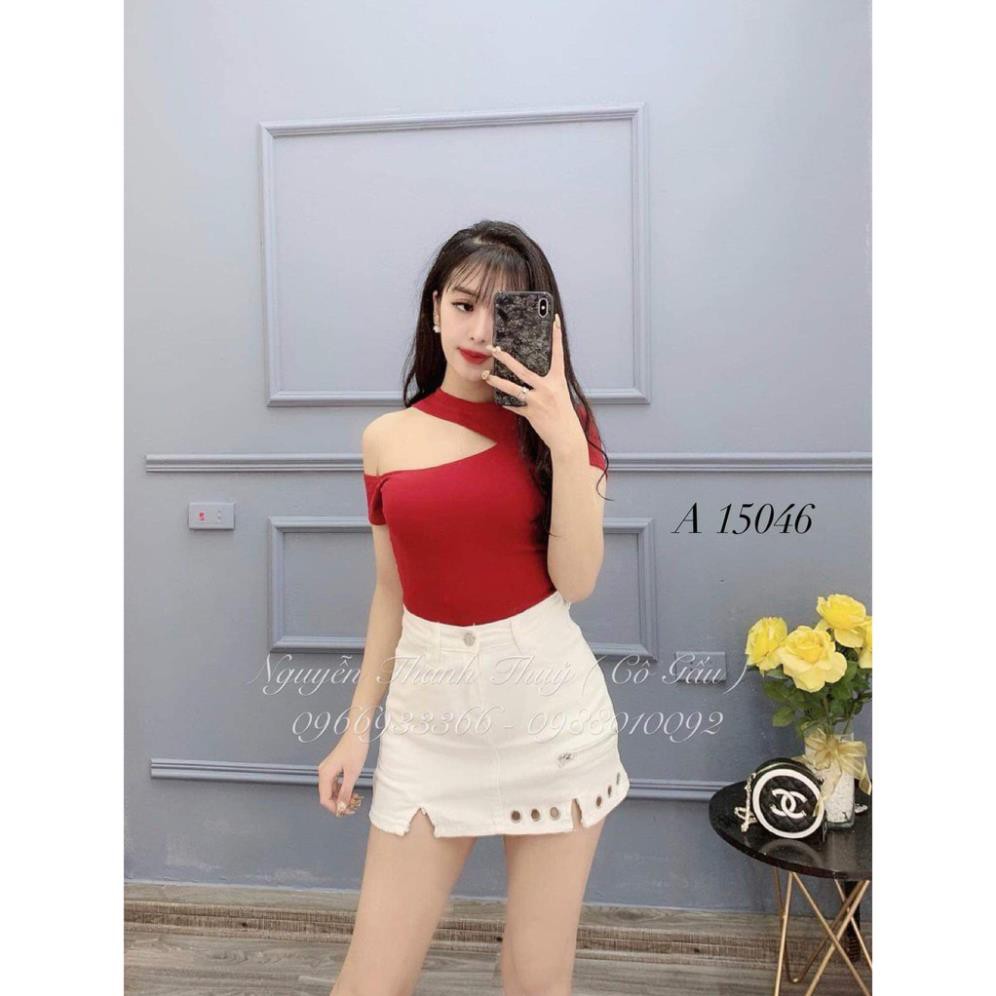 Áo Thun Lụa Tay Ngắn Khoét Một Bên Vai Phá Cách TT0014 (TTS229) 😘 *