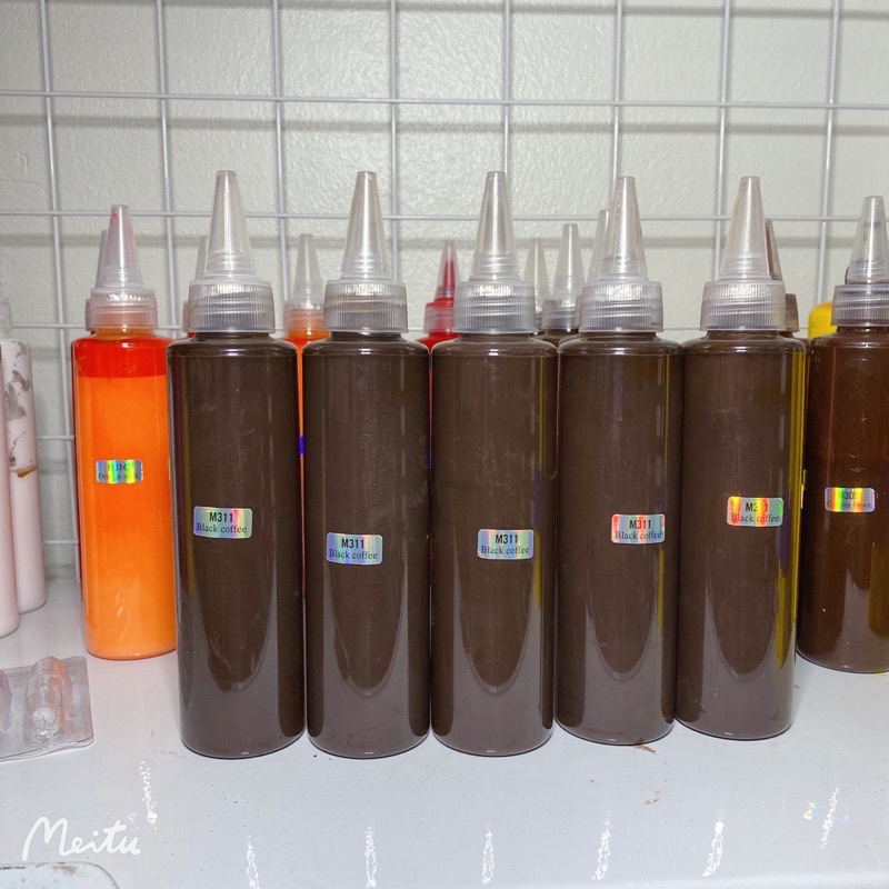 Sỉ mực phun xăm -nâu CÀ PHÊ cháy  150ml