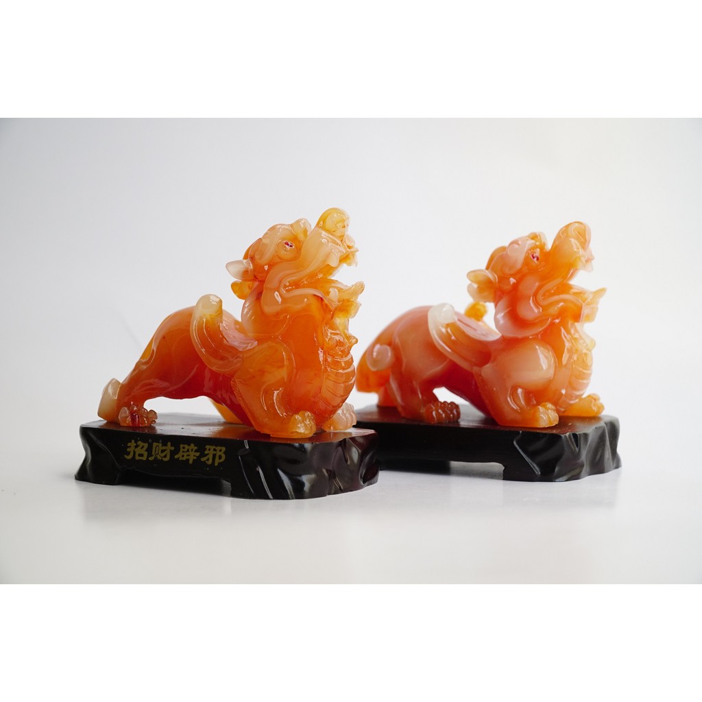 Cặp tượng Tỳ Hưu Đỏ phong thủy may mắn - Cao 10cm | BigBuy360 - bigbuy360.vn