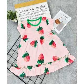 VÁY BÉ GÁI BABYDOLL cánh tiên đầm cotton cho bé đầm thun lạnh 3d cho bé