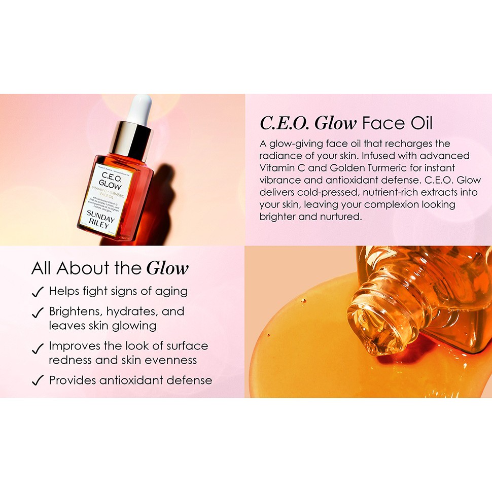 SUNDAY RILEY  Dầu dưỡng sáng da C.E.O Glow Vitamin C + Turmeric Face Oil