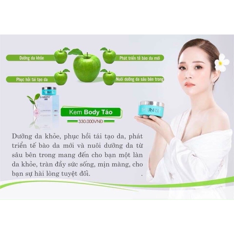 Kem body táo dưỡng mềm da Swhite