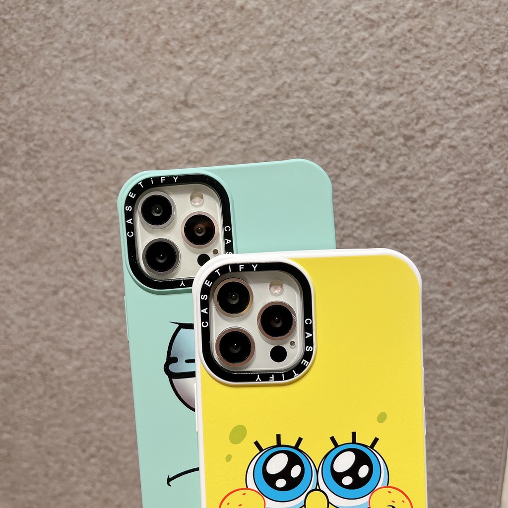 Ốp Lưng Chống Sốc Họa Tiết Hoạt Hình Spongebob Và Patrick Cho iPhone 14 / 13 / 12 / 11 / X / 8 / 7P
