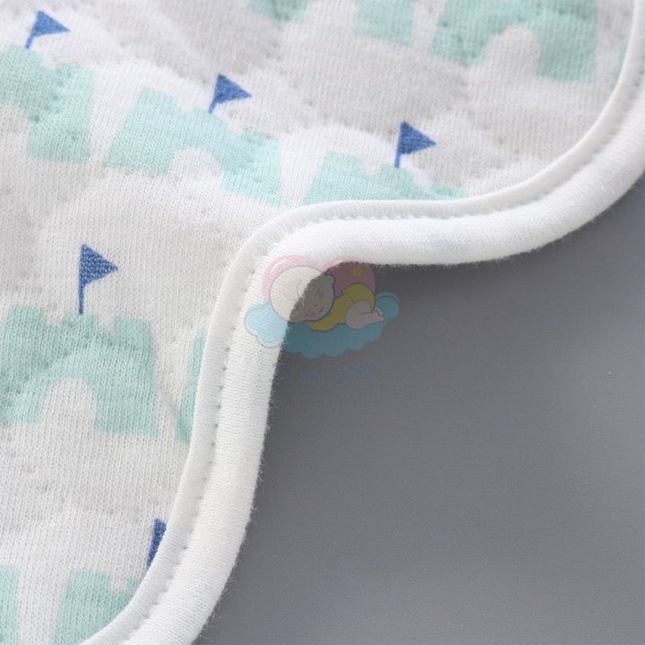 (Tuyển sỉ, ctv) Yếm cotton tròn xoay 360 dày dặn thấm hút tốt, mặt dưới chống thấm cúc bấm phía sau rất tiện lợi