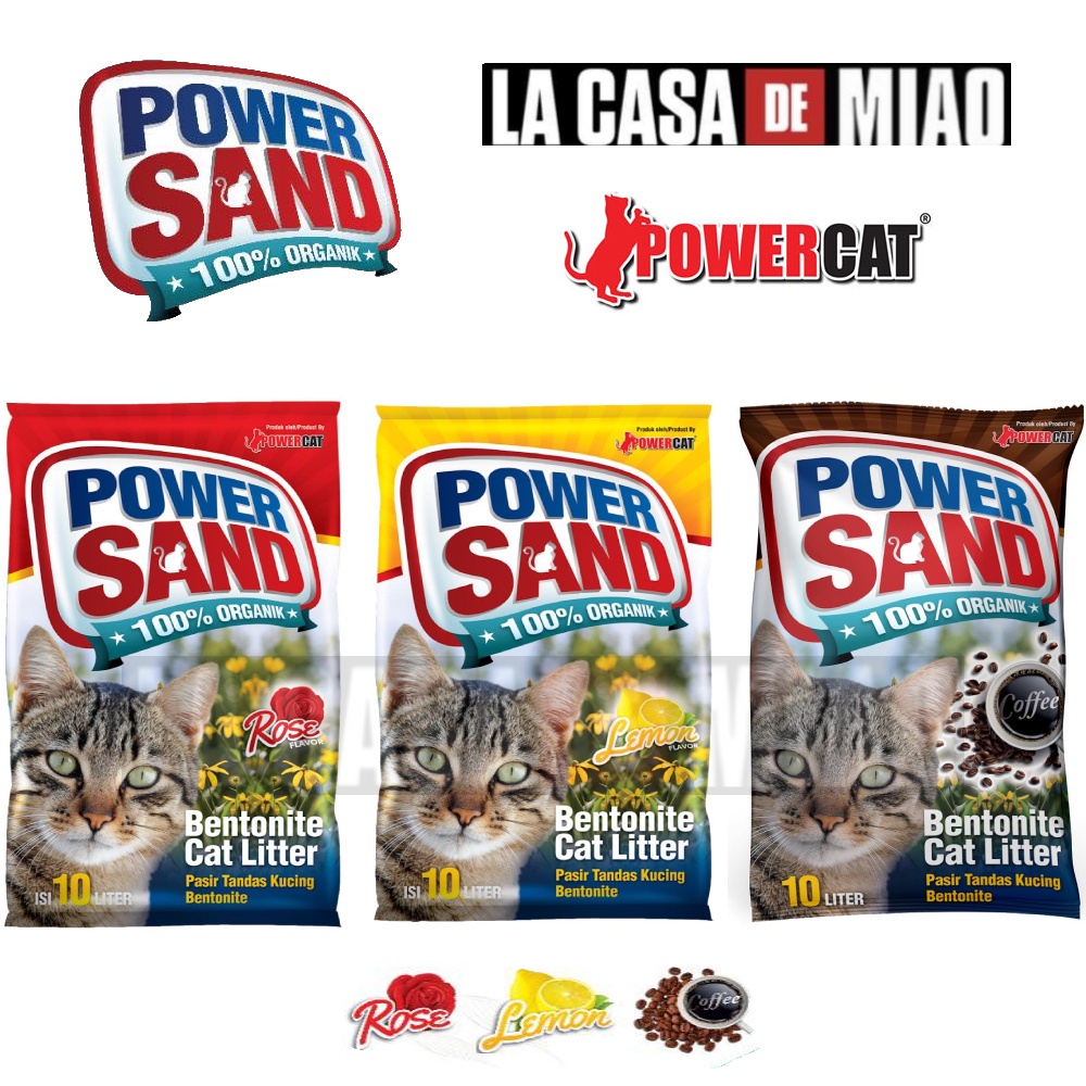 Cát vệ sinh mèo power sand 15L 100% tự nhiên an toàn không độc hại