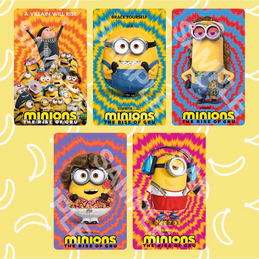 (1 tấm) Ảnh card bo góc in hình MINIONS: THE RISE OF GRU hoạt hìnhanime chibi thẻ bo viền 5*8cm