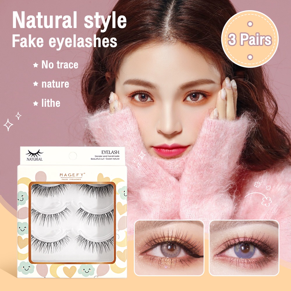 Set 3 cặp lông mi giả MAGEFY cong dày tự nhiên