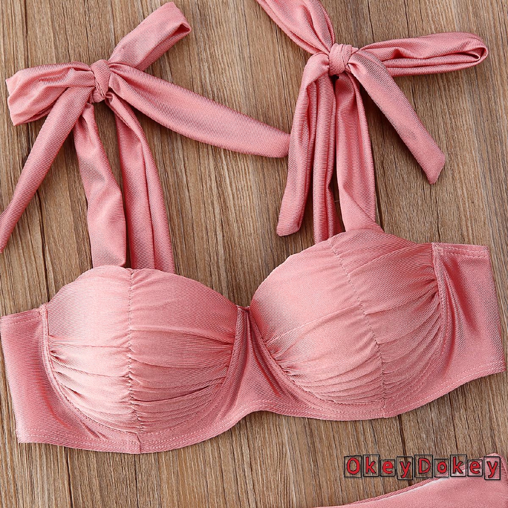 (Hàng Mới Về) Bộ Bikini Màu Hồng Có Miếng Đệm Nâng Ngực Dành Cho Nữ | BigBuy360 - bigbuy360.vn