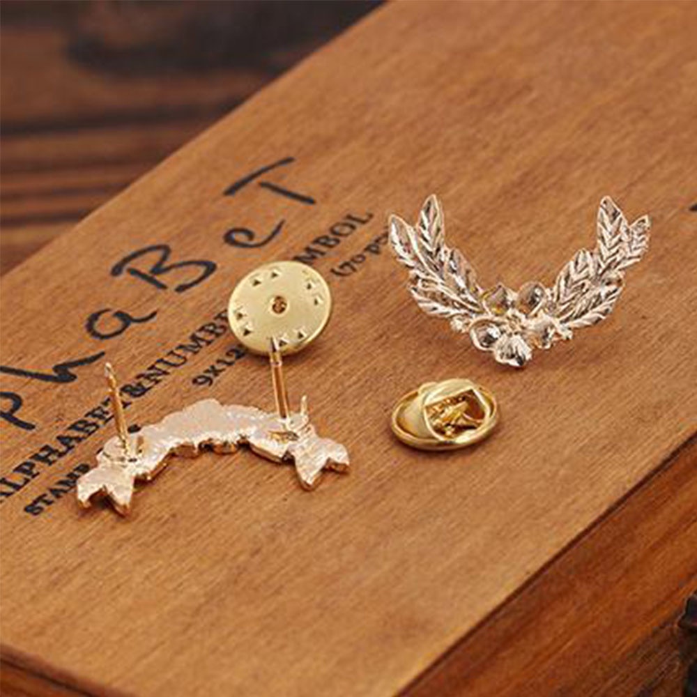 1 Cặp Ghim Cài Áo Hình Chiếc Lá Thời Trang Dành Cho Nữ