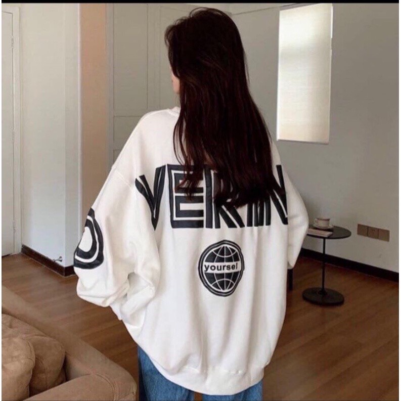 ￼Áo Sweater ❤️Hoodies Tay Dài Dáng Rộng In Chữ Và Hình Chất Nỉ Ngoại Freesize Ulzzang Phong Cách Hàn Quốc Dễ Thương