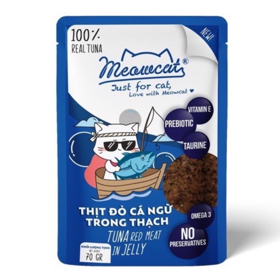 Pate MEOWCAT cho mèo con mèo lớn gói 70g đủ vị