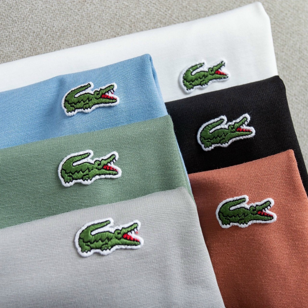 Áo thun nam cá sấu tay ngắn cổ tròn cao cấp nhiều màu, chất cotton bề mặt vải mịn mát