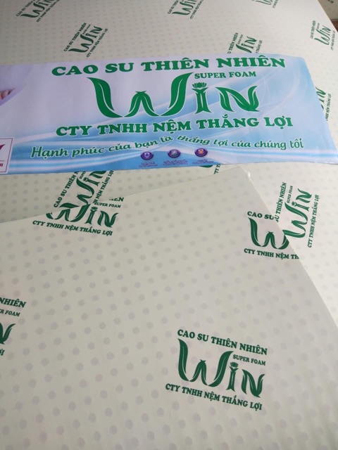 Nệm cao su thiên nhiên Win Thắng Lợi 10p chính hãng BH 15 năm, khuyến mãi tặng quà