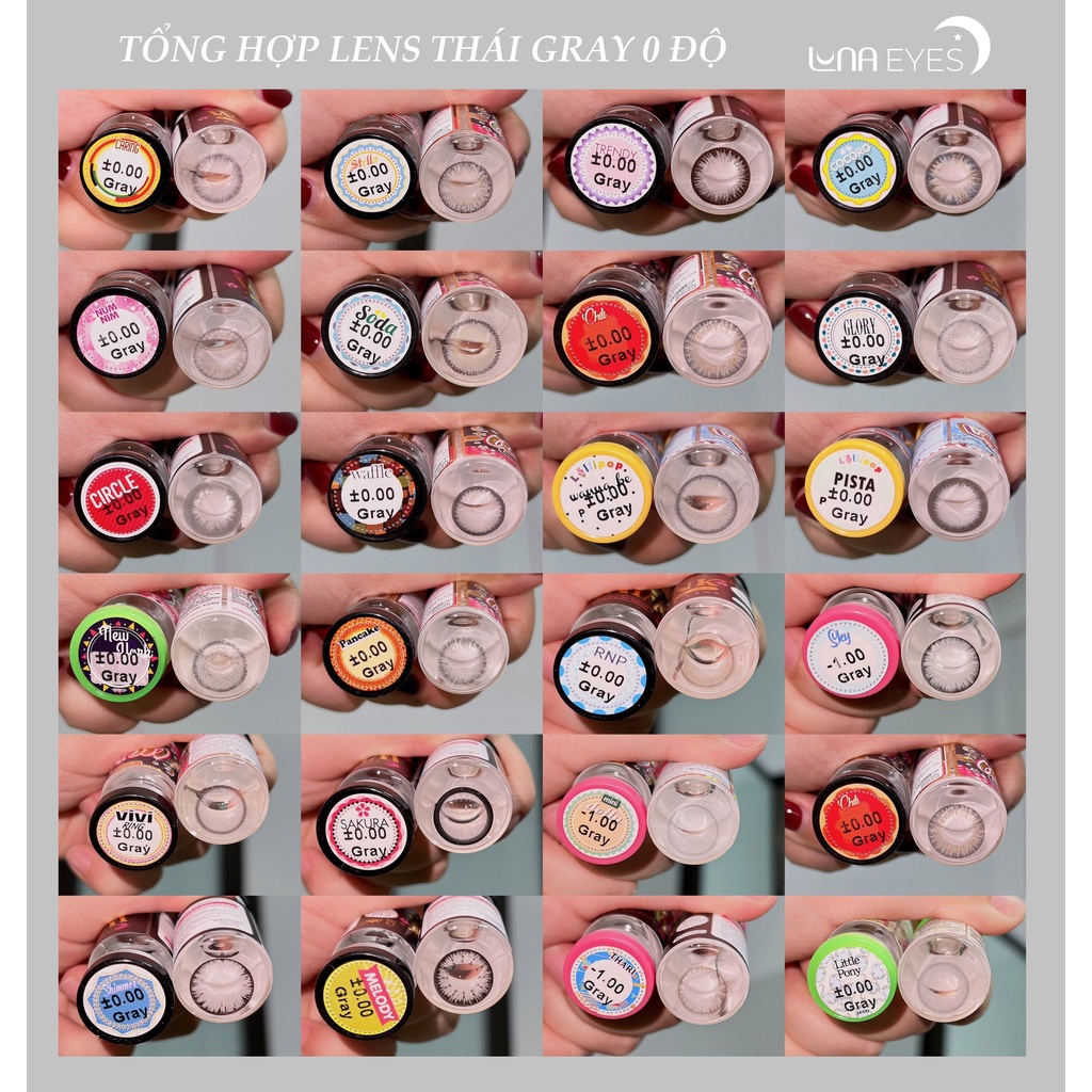 [XẢ HÀNG] Kính áp tròng LUNA EYES Gray 0 độ - Lens wink