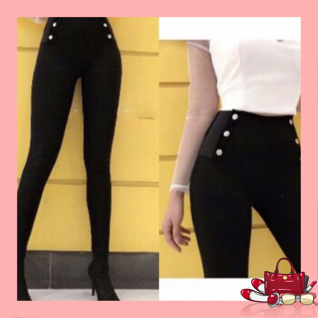 Quần tregging nữ cạp cao 6 khuy