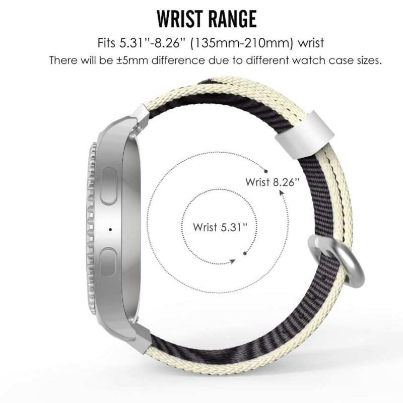 Dây đồng hồ 22mm 20mm bằng nilon cho Samsung Gear S3 Frontier / S2 Classic
