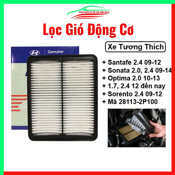 Lọc Động Cơ Hyundai Santafe 2.4, Sonata 2.0-2.4, Optima 1.7- 2.4-2.0, Sorento 2.4 Mã 28113-2P100