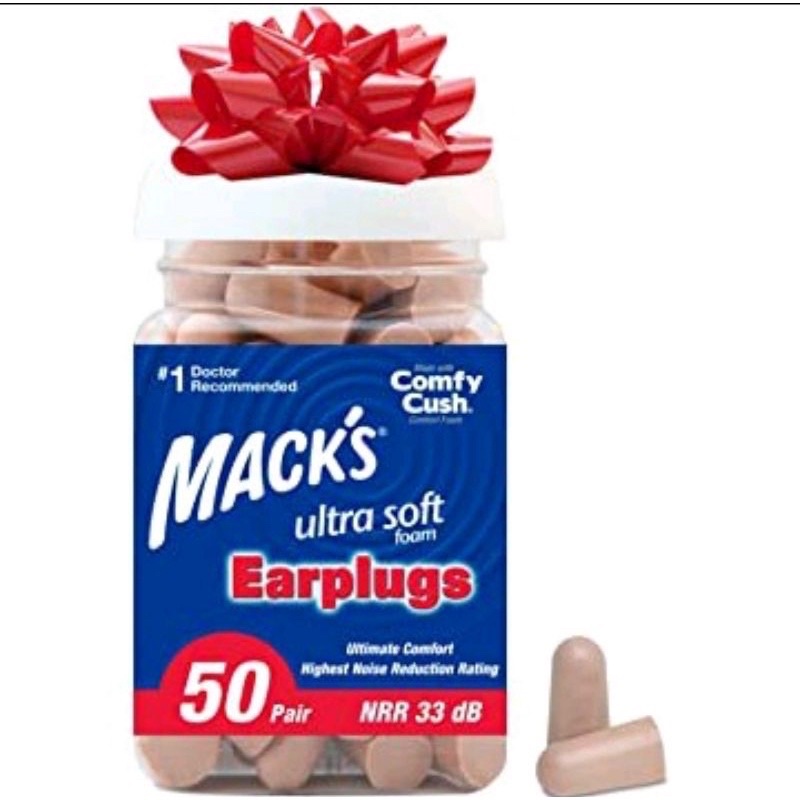 Nút bịt tai chống ồn Mack's để ngủ ngon - Hộp 50 cặp - hàng Mỹ