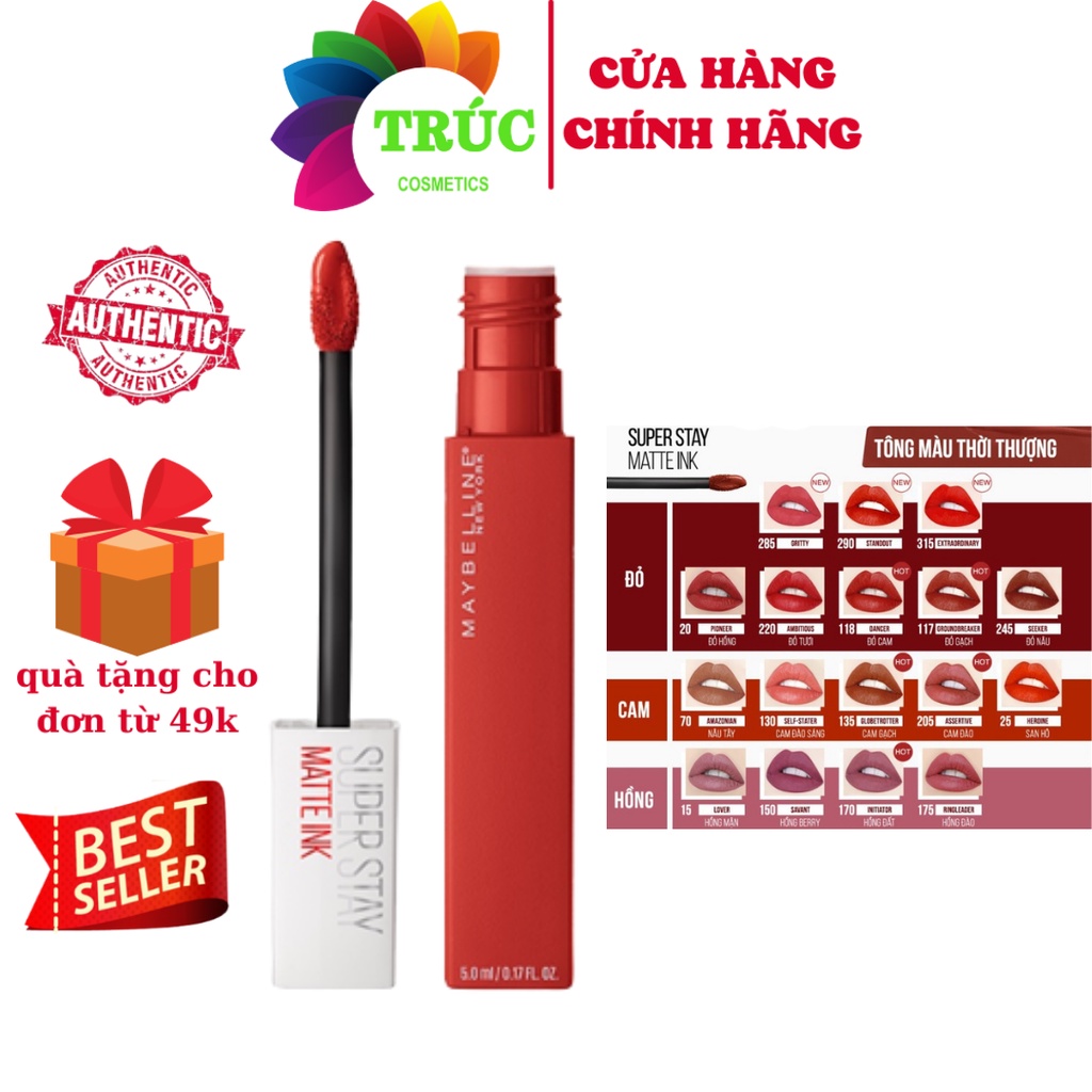 Son Kem Lì Maybelline 5ml Super Stay Matte Ink Lipstick (City Edition) Trúc Cosmetics