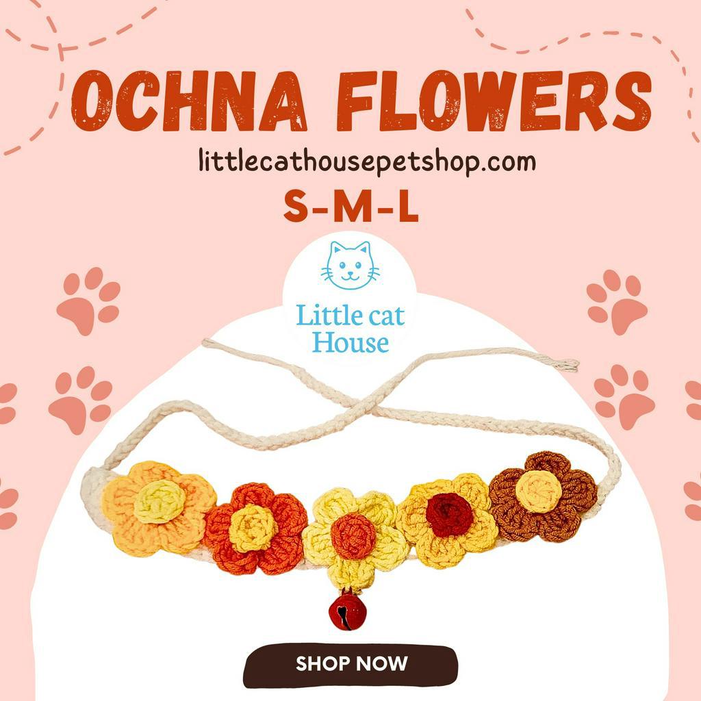 Vòng cổ hoa cho mèo, vòng cổ len chó mèo