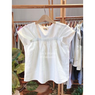 S059 - ÁO KIỂU LINEN TRẮNG