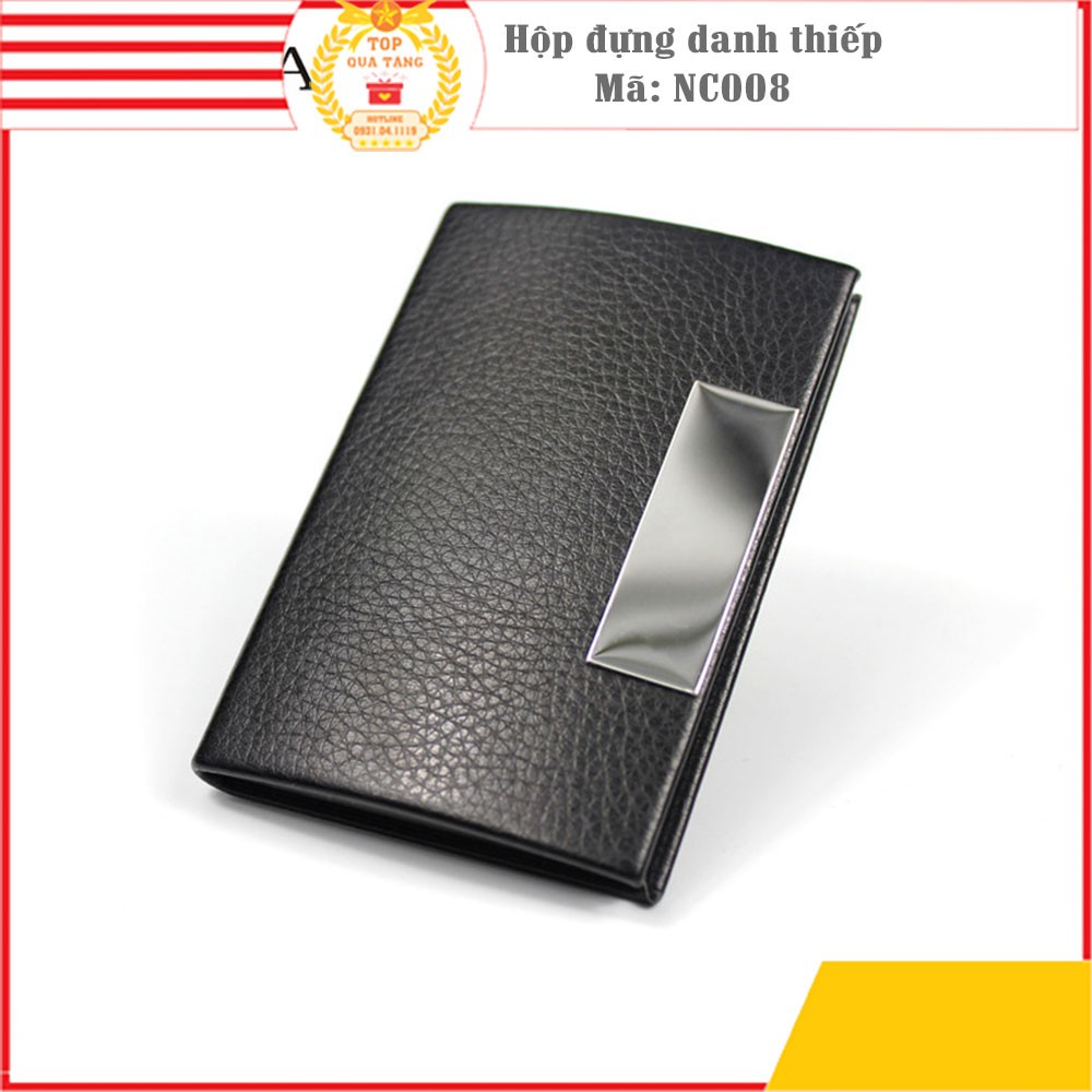 Hộp đựng danh thiếp, card visit, name card cao cấp bằng da PU cao cấp thép không gỉ | Có khắc tên và SĐT theo yêu cầu