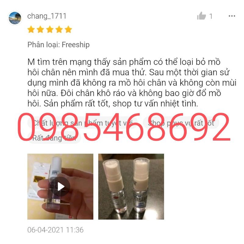 XỊT NGĂN MỒ HÔI TAY CHÂN MỒ HÔI NÁCH NỘI ĐỊA TRUNG QUỐC