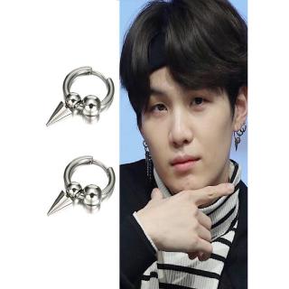 Bông tai khuyên tai unisex SUGA BTS khoen tròn mũi nhọn