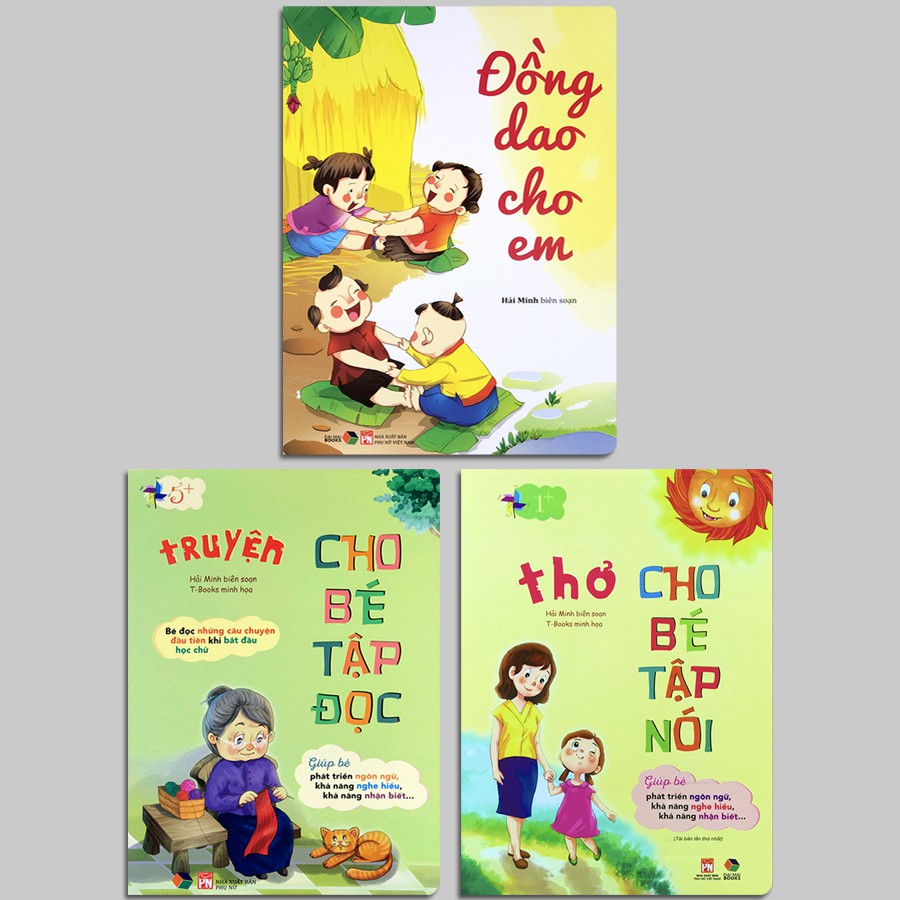 Sách - Thơ Cho Bé Tập Nói + Truyện Cho Bé Tập Đọc + Đồng Dao Cho Em (Bìa cứng) - Bộ 3 quyển, lẻ tùy chọn