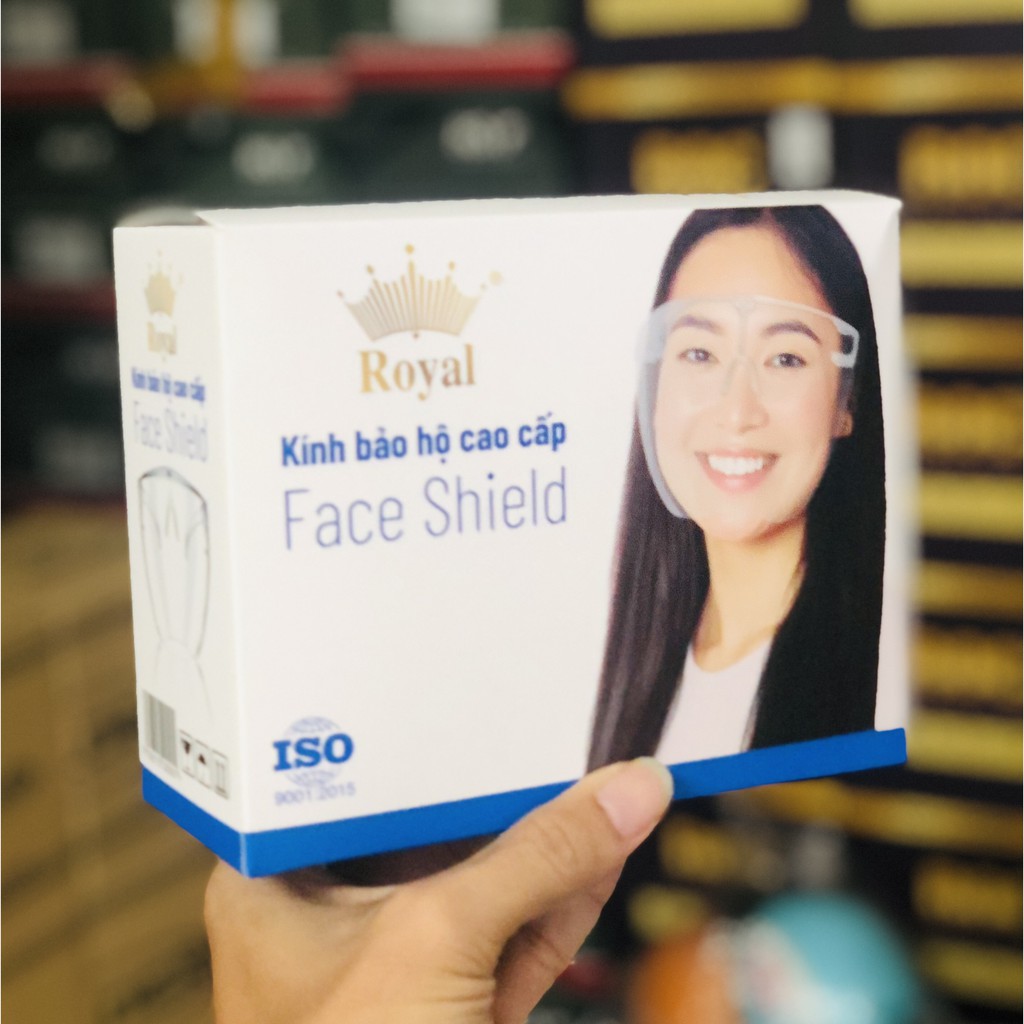 Kính bảo hộ cao cấp Royal Asia face shield phòng chống giọt bắn, chống bui mưa đi xe máy màu trong suốt