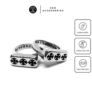 Nhẫn titan Signet 6mm Chrome heart hoạ tiết chìm - Mẫu N-35 - SUN ACCESSORIES