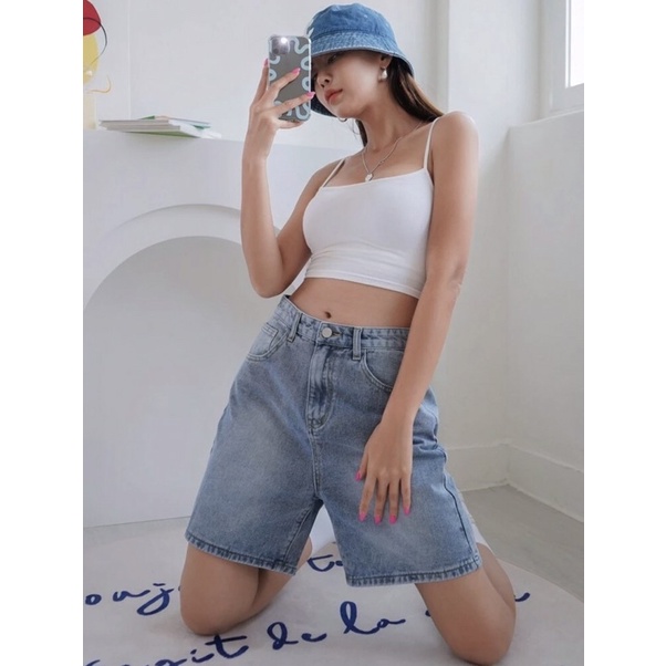 Quần Jeans Ngố/Lửng Cotton Lai Cuốn Hot Hit Lưng Cao Siêu Đẹp