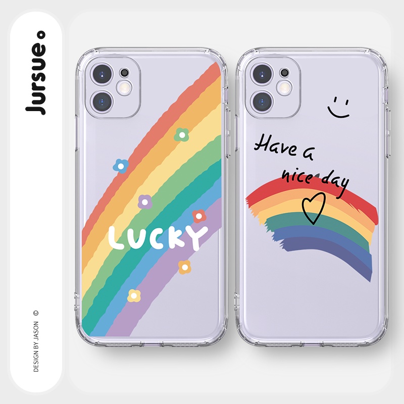 Ốp lưng JURSUE mềm viền vuông hình dễ thương đẹp cho iPhone 13 12 11 Pro Max SE 2020 X XR XS ip 8 7 6 6S Plus kute Y218