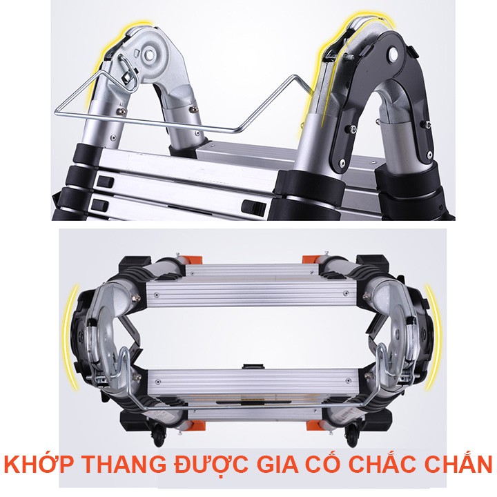 Thang Nhôm Rút Đa Năng 4M (Có Bánh Xe) - Chính Hãng NIKITA - Bảo Hành 24 Tháng