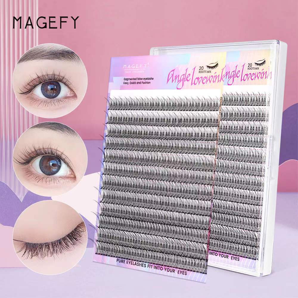 Hộp cụm lông mi giả MAGEFY 12 hàng tự nhiên 11-14mm dành cho làm đẹp