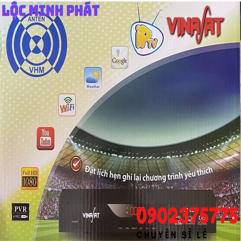 Đầu thu truyền hình kỹ thuật số vệ tinh xem miễn phí bảo hành 12 tháng