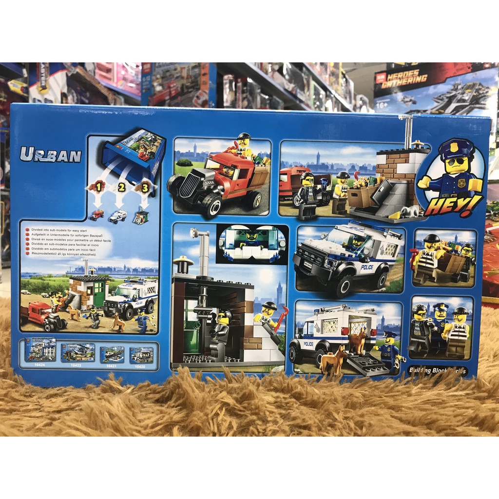 Đồ chơi lego xếp hình lắp ráp Urban LANLAN KIDS biệt đội chó cảnh sát 250pcs NO.10419 cho bé