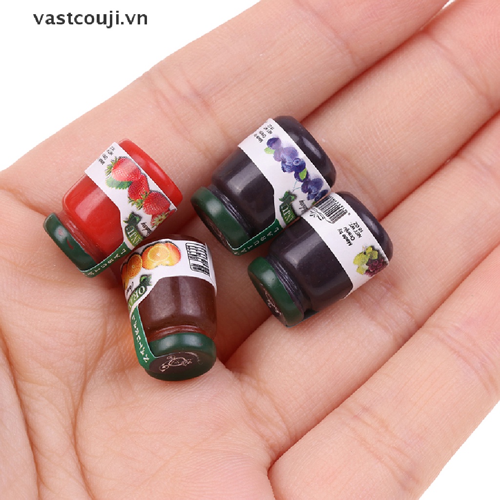 Set 4 Mô Hình Lọ Mứt Trang Trí Nhà Búp Bê Tỉ Lệ 1: 12