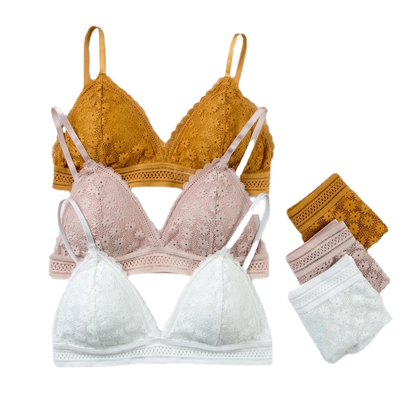 Bộ 2 Quần Lót Ren Áo Lót Không Đường May quyến rũ Cho Nữ Levao