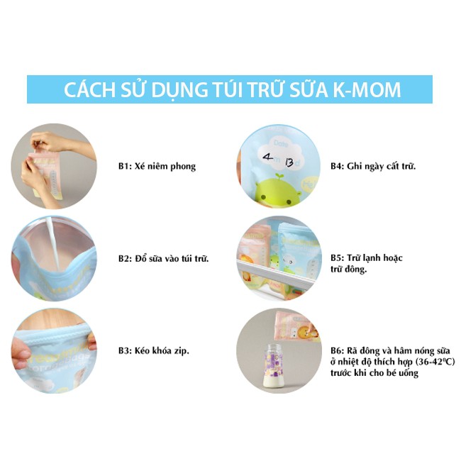 [CHÍNH HÃNG] TÚI TRỮ SỮA K-MOM HÀN QUỐC 200ML
